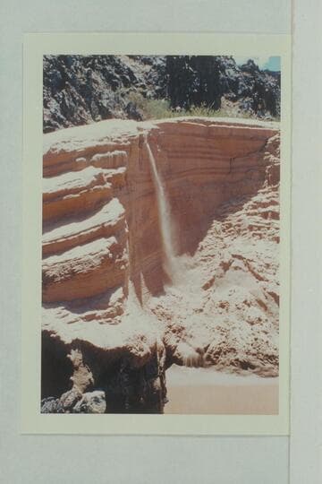 Sand fall from dune below Monument Creek