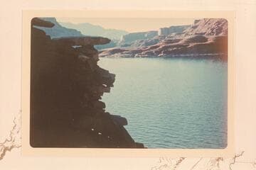 Part of broken section of Fort at mouth of White Canyon where there is a scratched Julien or Julian inscription