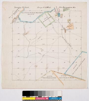 Simplified copy parcel map Township 1 South Range 12 West San Bernardino Meridian
